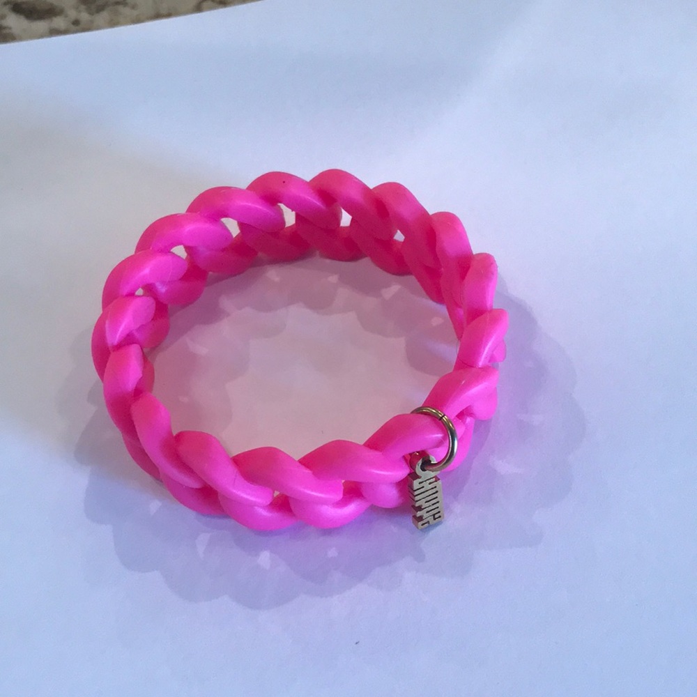 BRAND NEW Rubbs Rubber Chain-Link Bracelet in Pink
